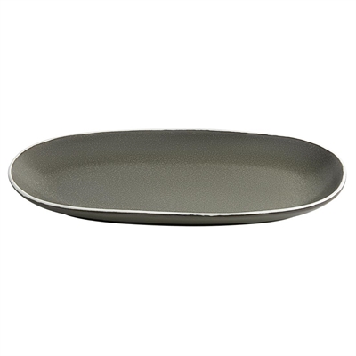 Olympia Chia Oval Plates Charcoal 280x135mm (6 Pack) - Image 2