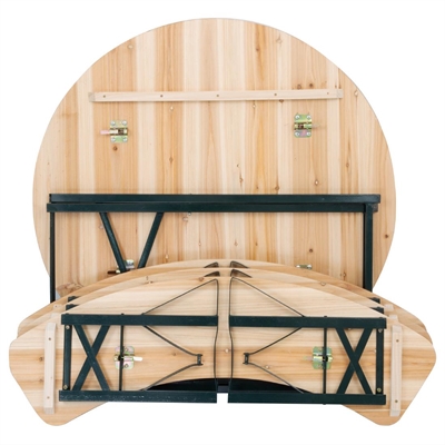 Bolero German Beer Bench and Round Table Set 1670x460mm - Image 3