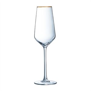 Cristal d'Arques Ultime Gold Band Flutes 170ml (8 Pack)