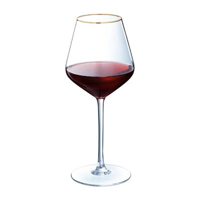 Cristal d'Arques Ultime Gold Band Wine Glasses 470ml (8 Pack) - Image 3