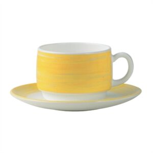Arcoroc Brush Saucers Yellow 140mm (48 Pack)