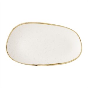 Churchill Stonecast Opal Oblong Plates Barley White 260x150mm (12 Pack)
