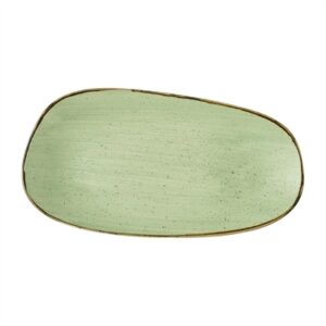Churchill Stonecast Opal Oblong Plates Sage Green 350x185mm (6 Pack)