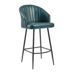Brooklyn Bruciato Leather Bar Stool Vintage Blue