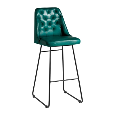 Harland Leather Bar Stool Vintage Blue