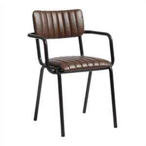 Tavo Stacking Ribbed Armchair Vintage Brown