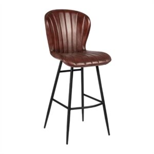 Lars Leather Bar Stool Claret Red