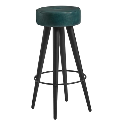 Malibu Leather Stool Vintage Blue