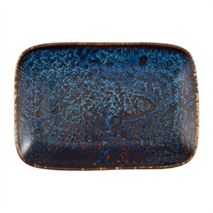 Churchill Inked Fresco Cascade Natural Deep Trays Blue 260x180mm (6 Pack)