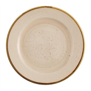 Churchill Stonecast Profile Rimmed Plates Nutmeg Cream 210mm (12 Pack)