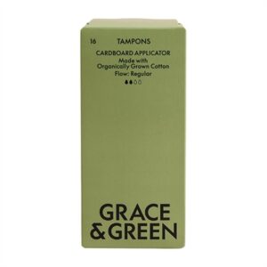 Grace & Green Organic Cotton Applicator Tampons, Regular (16 Pack)