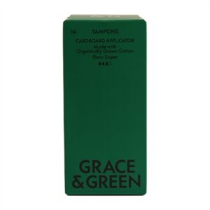 Grace & Green Organic Cotton Applicator Tampons, Super (14 Pack)