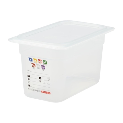 Cambro Safetrak IML Polypropylene Food Storage Container 1/4 GN 150mm