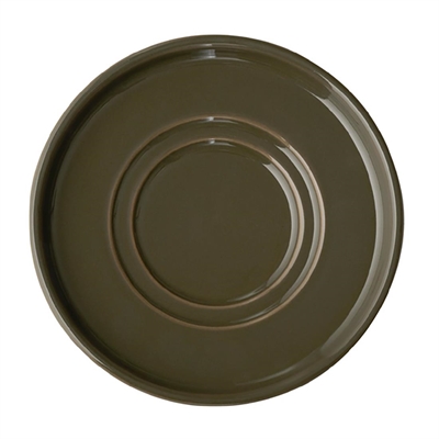 APS THE GRID Porcelain Espresso Saucers Brown 125mm (6 Pack)