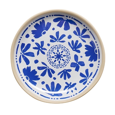 APS FLORYN Melamine Plate White & Blue 155mm (B2B)
