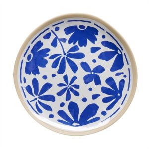APS FLORYN Melamine Plate White & Blue 215mm (B2B)