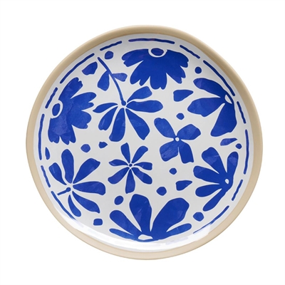 APS FLORYN Melamine Plate White & Blue 215mm (B2B)