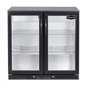Sterling Pro Green Double Door Outdoor Bottle Cooler Black SP2LO-OUT-BK