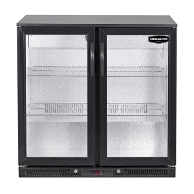 Sterling Pro Green Double Door Outdoor Bottle Cooler Black SP2LO-OUT-BK