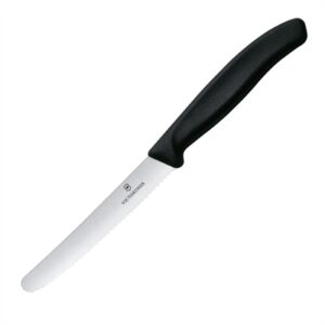 Victorinox Swiss Classic Tomato & Table Knife Wavy Black 11cm (6 Pack)