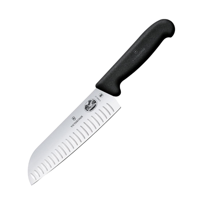 Victorinox Fibrox Fluted Santoku Knife Black 17cm