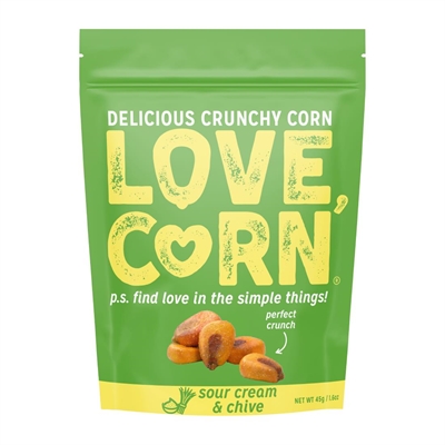 LOVE CORN Sour Cream & Chive 45g (10 Pack)