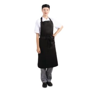 Whites Bib Aprons Polycotton Black (5 Pack)