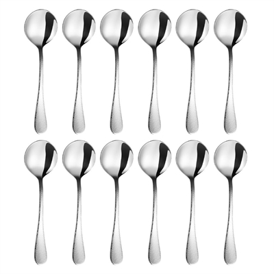 Amefa Sierra Hammered Round Soup Spoons (12 Pack) - Image 3