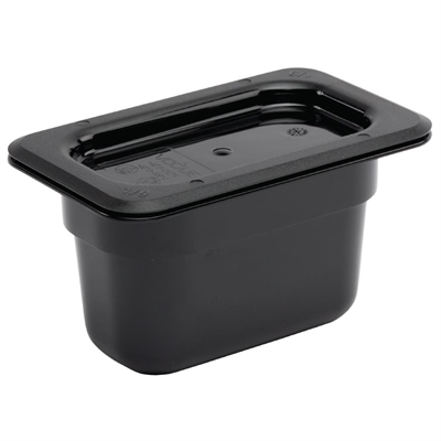 Vogue ABS Gastronorm Tray Black GN 1/9 100mm - Image 2