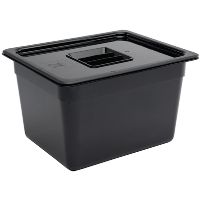 Vogue ABS Gastronorm Tray Black GN 1/2 200mm - Image 2