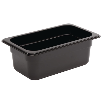 Vogue ABS Gastronorm Tray Black GN 1/4 100mm