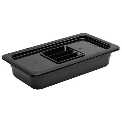 Vogue ABS Gastronorm Tray Black GN 1/3 65mm - Image 2