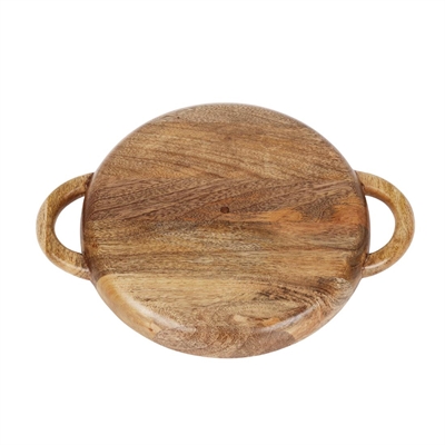 Olympia Mango Wood Round Display Tray with Handles 390x300mm - Image 4