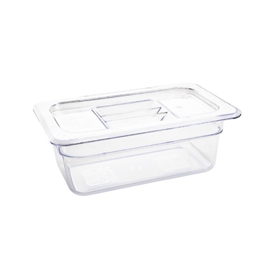 Vogue ABS Gastronorm Tray Clear GN 1/4 100mm - Image 2