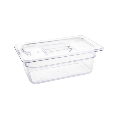 Vogue ABS Gastronorm Tray Clear GN 1/4 100mm - Image 3