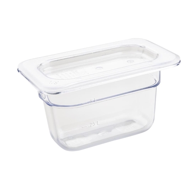 Vogue ABS Gastronorm Tray Clear GN 1/9 100mm - Image 2