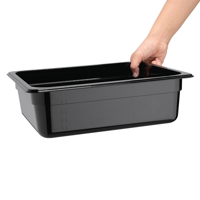 Vogue ABS Gastronorm Tray Black GN 1/2 100mm - Image 2