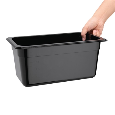 Vogue ABS Gastronorm Tray Black GN 1/3 150mm - Image 2