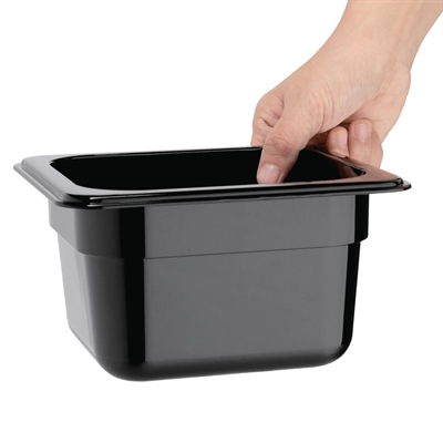 Vogue ABS Gastronorm Tray Black GN 1/6 100mm - Image 2