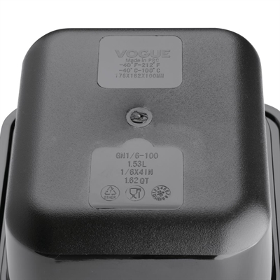 Vogue ABS Gastronorm Tray Black GN 1/6 100mm - Image 4