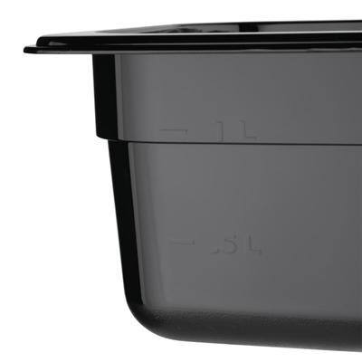 Vogue ABS Gastronorm Tray Black GN 1/6 100mm - Image 5